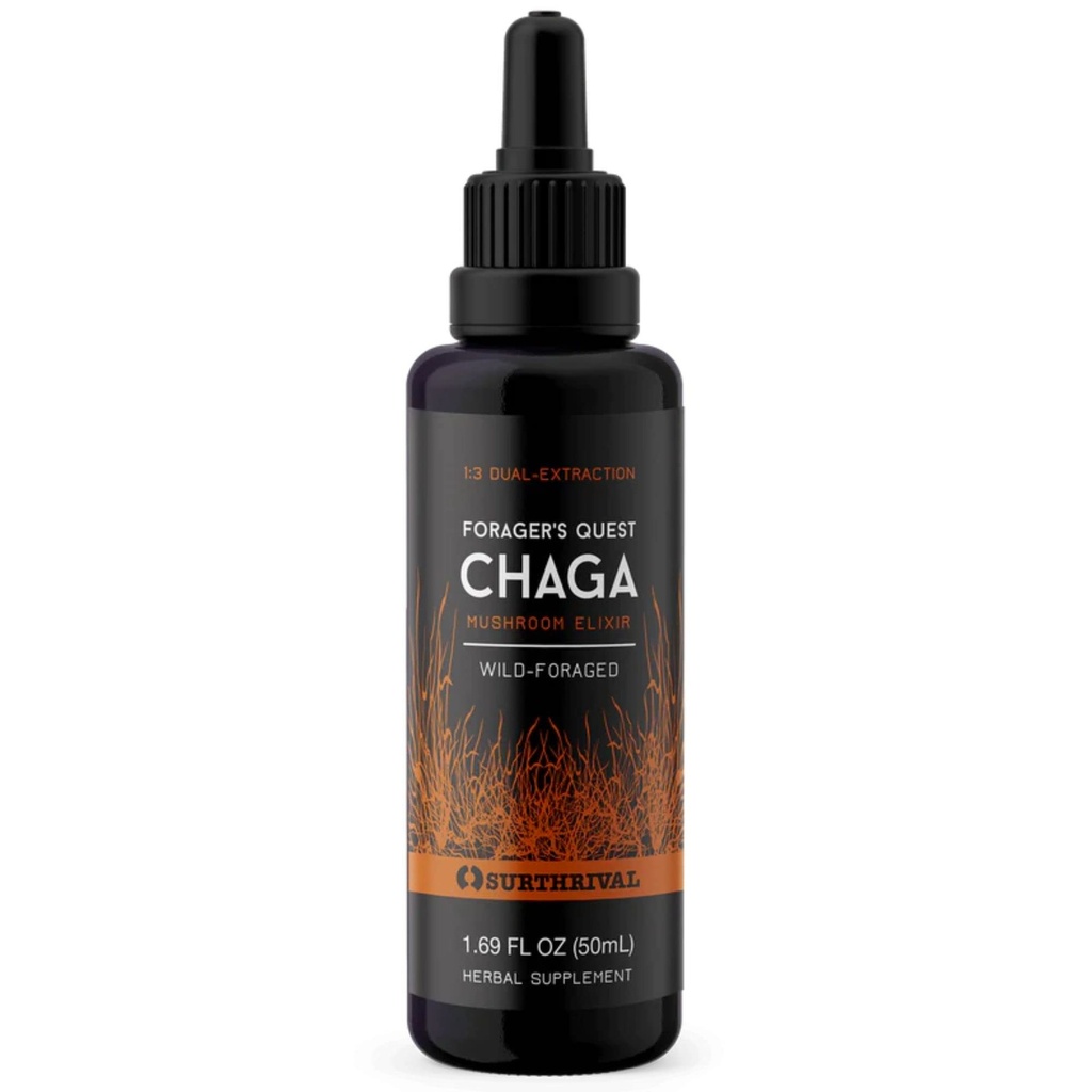 Surthrival: Chaga goba ekstrakt Forager's Quest, 50 ml, Featuring nature imunsko boosting, Anti-Viral, Anti-Fungal Medical goba