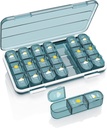 Organizator tablete 3 krat na dan, 7 dan tablete Box - Acedada tedenski tabletke vsebnik, velika medicina dispenzer vitamini primeri dopolnila imetnik organizator, modra