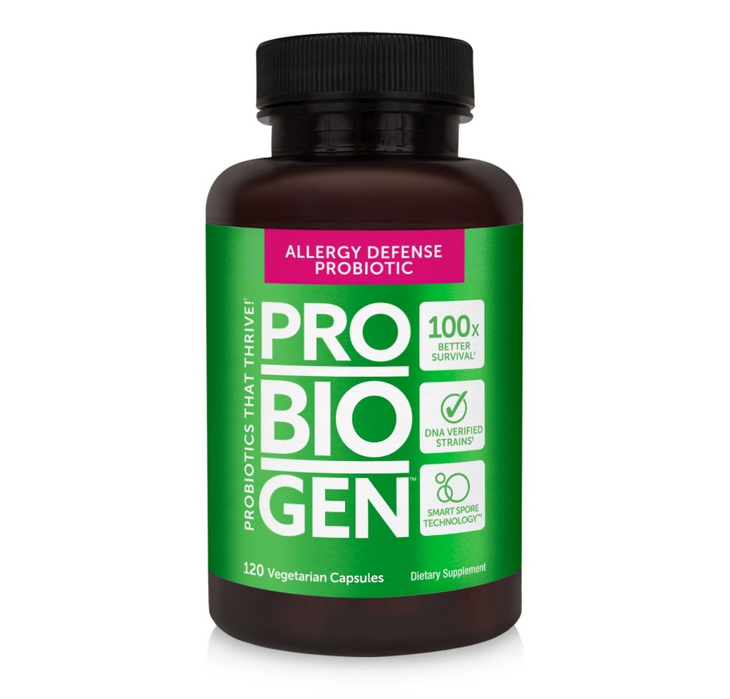 PROBIOGEN Allergy Defense Probiotic: Smart Spore Technology, DNA Verified, 100X Better Survivability, 120 Count