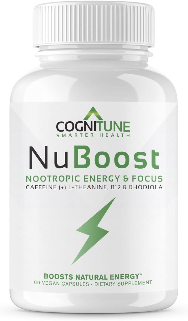 Kofeinske tablete 100mg z L-teanino & B12 – naravna energija + Fokus dodatek – Čista energija Tablete za moške in ženske – Kofein L Theanine Nootropic – 60 Veganske kapsule