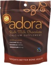 Adora Premium Vitamin D3 Magnezij in kalcij dodatek, 500 mg, Mlečna čokolada, 30 Število