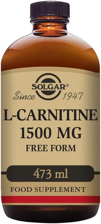Solgar L-Carnitine 1500 mg Tekoči, 16 oz. - Naravni limonin aromo - zdravje srca - podpira energijo, presnovo, telesno vadbo vzdržljivost in okrevanje - ne-GMO, Vegan, Gluten & Dairy Free - O 31 Serving