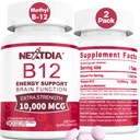 B12 Vitamini 10.000 mcg, metilirani vitamin B12 Podjezično – energijska okrepitev, fokus, Presnova in zdravje možganov, Podpora imunskega sistema, hitro raztapljanje, naravna jagodna aroma, 180 Serving