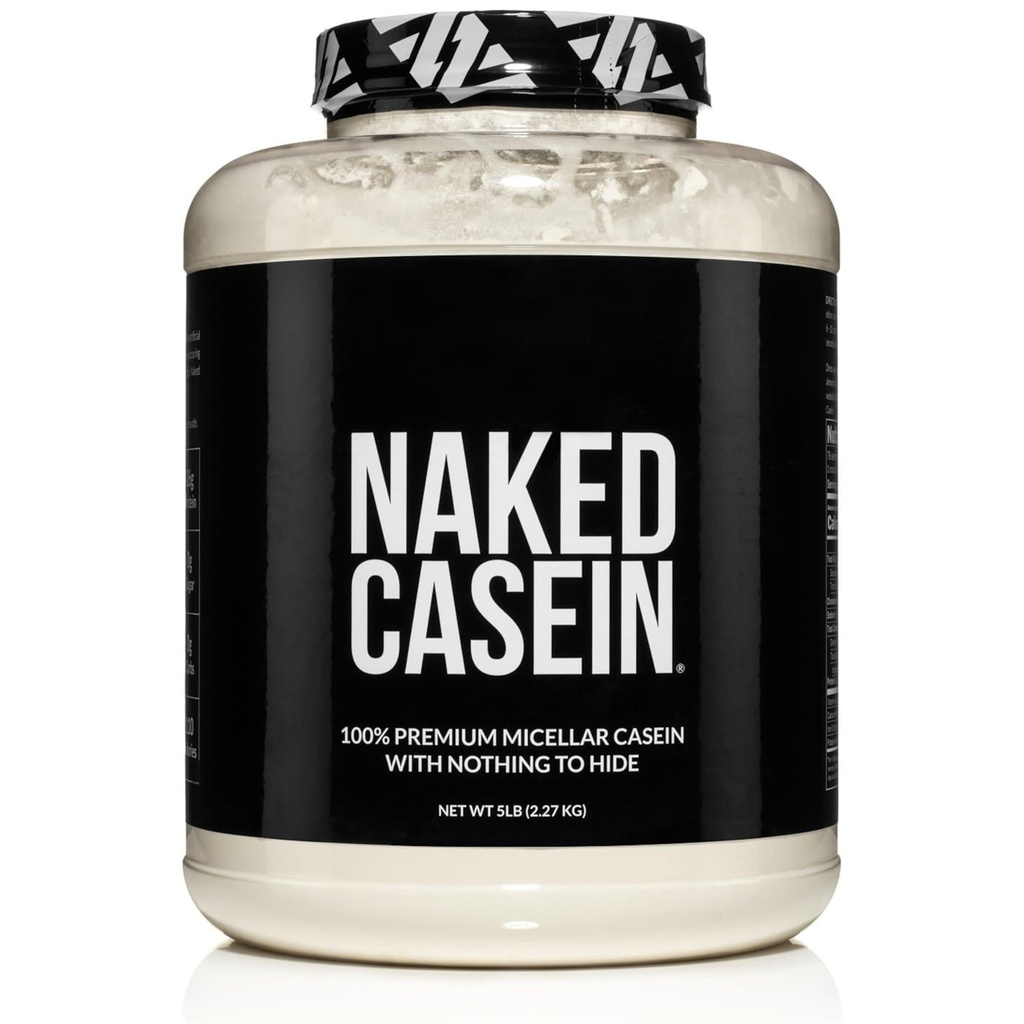 NAKED kazein - 5Lb Micellar Casein Protein Powder - razsutem stanju, nič ogljikovih hidratov, brez GSO, brez glutena, brez soje, brez konzervansov - spodbujanje rasti mišic - izboljšanje okrevanja - 76 Servisi