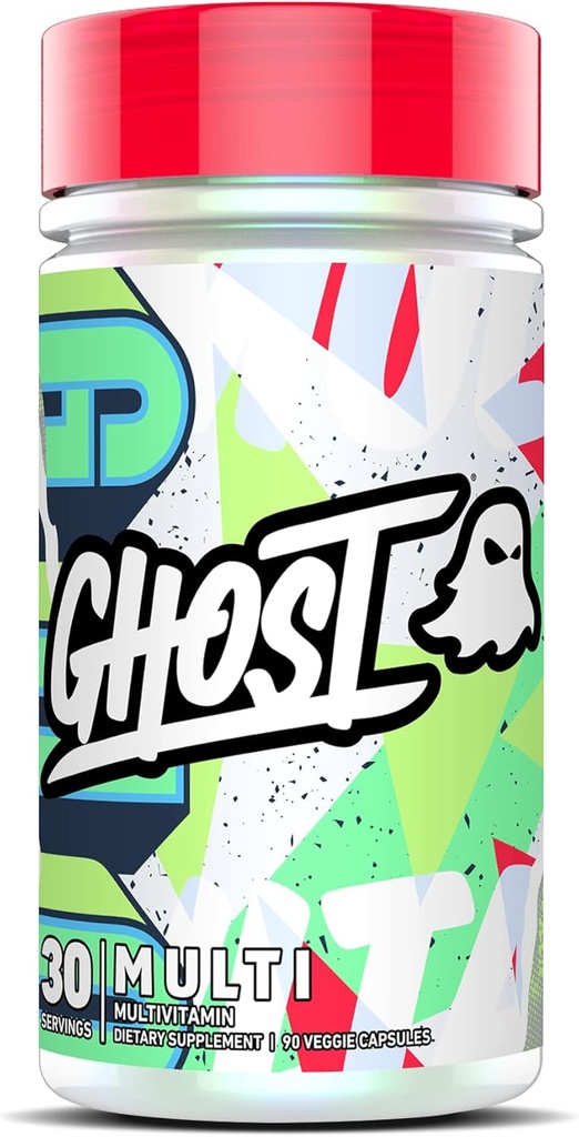 GHOST Multivitamin za moške in ženske, 90 kapsul - naložen z 21 vitamini, minerali in ključnimi hranili - vitamin A, vitamin C, vitamin D, vitamin E in cink - brez glutena, soje in sladkorja, vegan