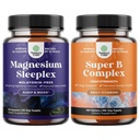 Sklop visoke Absorpcije Magnezij spanje dodatek - Melatonin-free Calm Magnezij za spanje in vitamin B kompleks odraslih Multivitaminski za imuno podporo Mood Boost in spomin dodatek