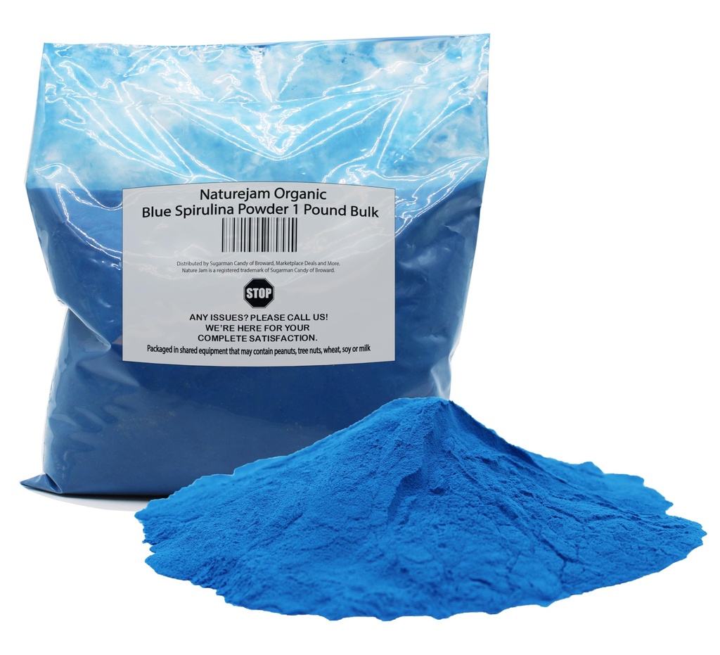 Naturejam Organic Blue Spirulina prašek 1 funt Bulk-Premium kulinarična stopnja za napitke