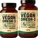 Vegan Omega 3 60 Softgels & 180 Softgels Bundle - Rastlinske temelji DHA & EPA Maščobne kisline - Carrageenan Free, alternativa ribjemu olju, podpira srce, možgane, skupno zdravje - Trajno vir alge