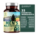 Številka One Nutrition Premium Men's Daily Multivitamin Multimineral Supplement [Gluten Free, Non-GMO], Vitamini A C E B1 B2 B3 B5 B6 B12, Magnezij, Biotin, Sprulina in cink, 60 Veg Caps