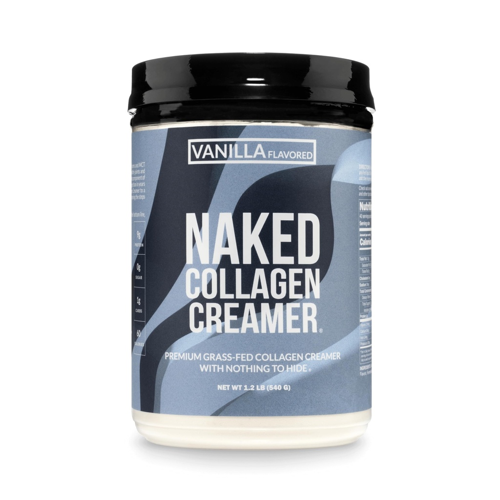 Naked Colagen Coffee Creamer - Vanilla Collagen Creamer za kavo - Dairy-free, Gluten-free, GSO-free - Podpora las, kože in nohtov - 40 Serving