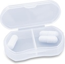 Pill Case for Purse Small Pill Organizer Portable Travel Daily Pill Containers AM & PM Mini Pill Box Vitamin, Fish Oil, Supplement Holder (1 PCS, White)