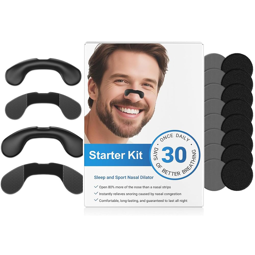2026 Breathing Nasal Strip Starter Kit (30 Count, Black), Boost Oxygen Uptake, Reduce Snoring, Improve Sleep Quality, Sweat Resistant, Safe Nasal Strips Extra Strength Snoring Solution