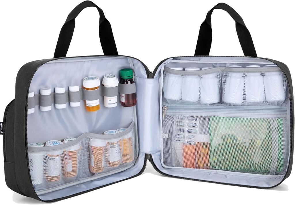 Trunab tablete steklenica Organizator Medicina Nošenje vrečka varno zdravilo Potovalna vrečka za recept, Vitamini, Medicinski dodatki shranjevanje (samo Bag)