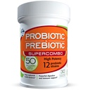 50 milijard CFU prebiotične in probiotične dodatek za ženske in moške, 12 sevi za dnevno podporo imunske in prebavnega zdravja, 30 Veggie kapsule, Nehlajeni visoko potencialni probiotiki