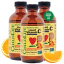 CHILDLIFE ESSENTIALS Tekoči vitamin C - Čisti vitamin C Tekoči dodatek za otroke, Podpora imunskega sistema, odličen okus - Natural Orange Flavor, 4 Fl Oz (Pack of 3)