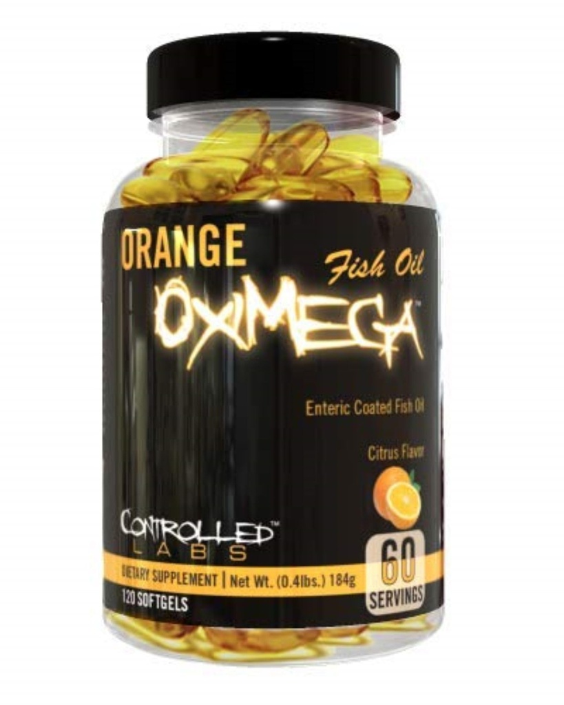 KONTROLIRANA LABS Oranžna Oksimega ribje olje dodatek 120 Softgels, EPA in DHA, 2000mg Omega- 3 Maščobne kisline, Citrus-Flavor, Burpless Softgels