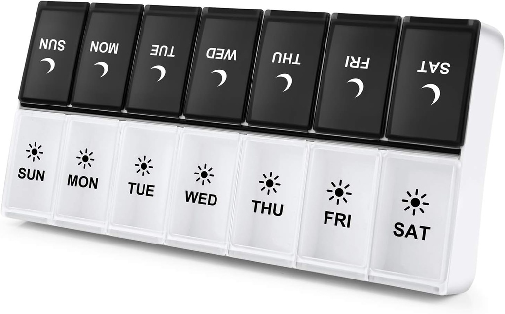 DONYING velike tablete Organizator 2 krat na dan, tedenska škatla na AM PM primeru, Day Night Container 7 Vitamin primeru dvakrat