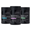 Sports Research All Vegan: Daily Probiotics with Prebiotics (60 milijard CFU), Prebavne encime s probiotiki in ingver (na osnovi planta) in ženske probiotike s prebiotiki (65 milijard CFU)