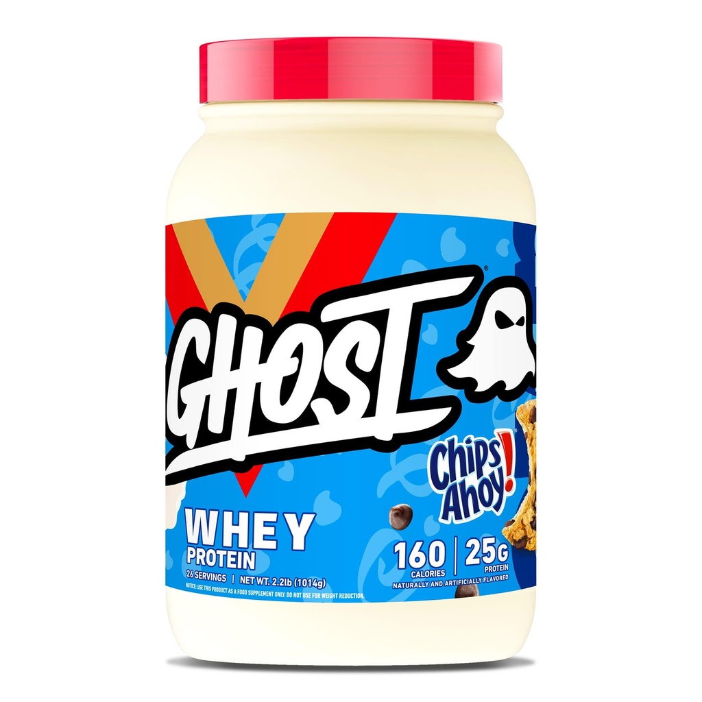 GHOST Whey Protein Powder, Chips Ahoy! - 2LB, 25G beljakovine - Whey Protein Mešanica - ‐Post Workout Fitness & Nutrition Shakes, Smoothies, Pekanje in kuhanje - Piškotki v notranjosti