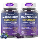 Magnezij Glycinate Gumies 500mg/250mg za odrasle otroke najstniki, sladkor brez magnezija mirno spanje pomoč, otroci spanje Gumies z L-Theanine Glycine B6 za spanje, miren, mišice, Relax možganov, brez melatonin,2Pack