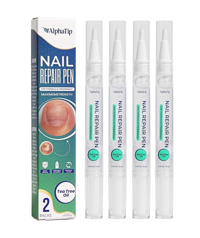 Nail Fungus Treatment Pen, Nail Repair and Care Solution for Damaged, Brittle Nails – Gentle Botanical Formula, Easy Twist Pen – 2 Packs × 2 (4 Pens Total)