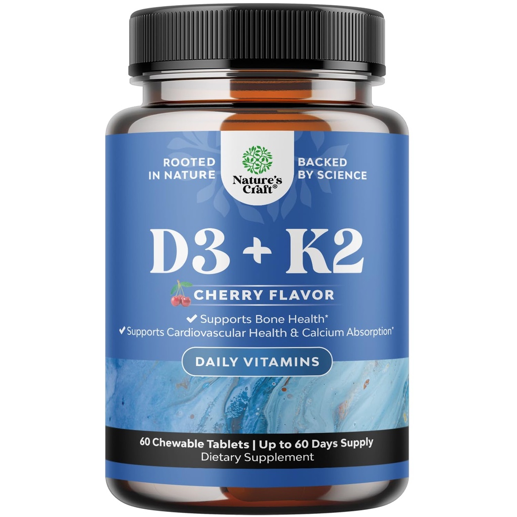 Vitamin D3 z dodatkom K2 MK7 - vitamin D3 2000 i.e. tablete in K2 za imuno podporo zdravje kosti zdravje srca skupna podpora moč kosti in razpoloženje - VIT imunski sistem - 60 število