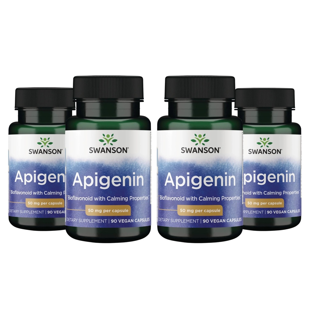 Swanson Apigenin-Bioflavonoid dodatek naravna prostata podpora-Metabolizem in živec zdravje podpora-lahko podporo spanje in sprostitev 90 Caps, 50mg vsak 4 paket