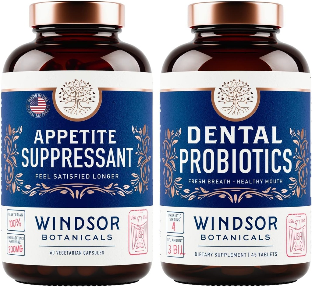 WINDSOR BOTANICS Appetite Supressant za hujšanje in zobne probiotike za slabo dihanje