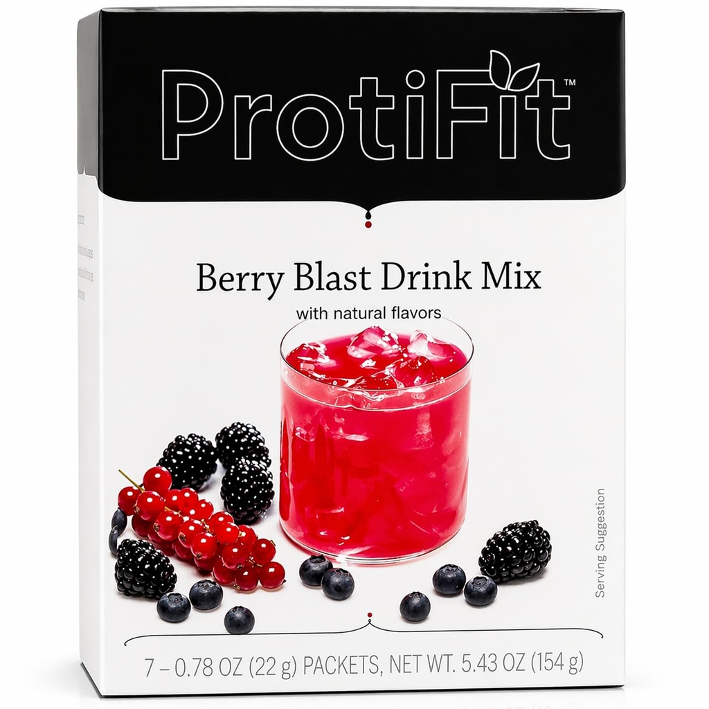 ProtiFit - mešanica z visoko vsebnostjo beljakovin v prahu, 15g beljakovin, nizkokalorične, brez sladkorja, kompatibilne, 7 obrokov na škatlo (Berry Blast)
