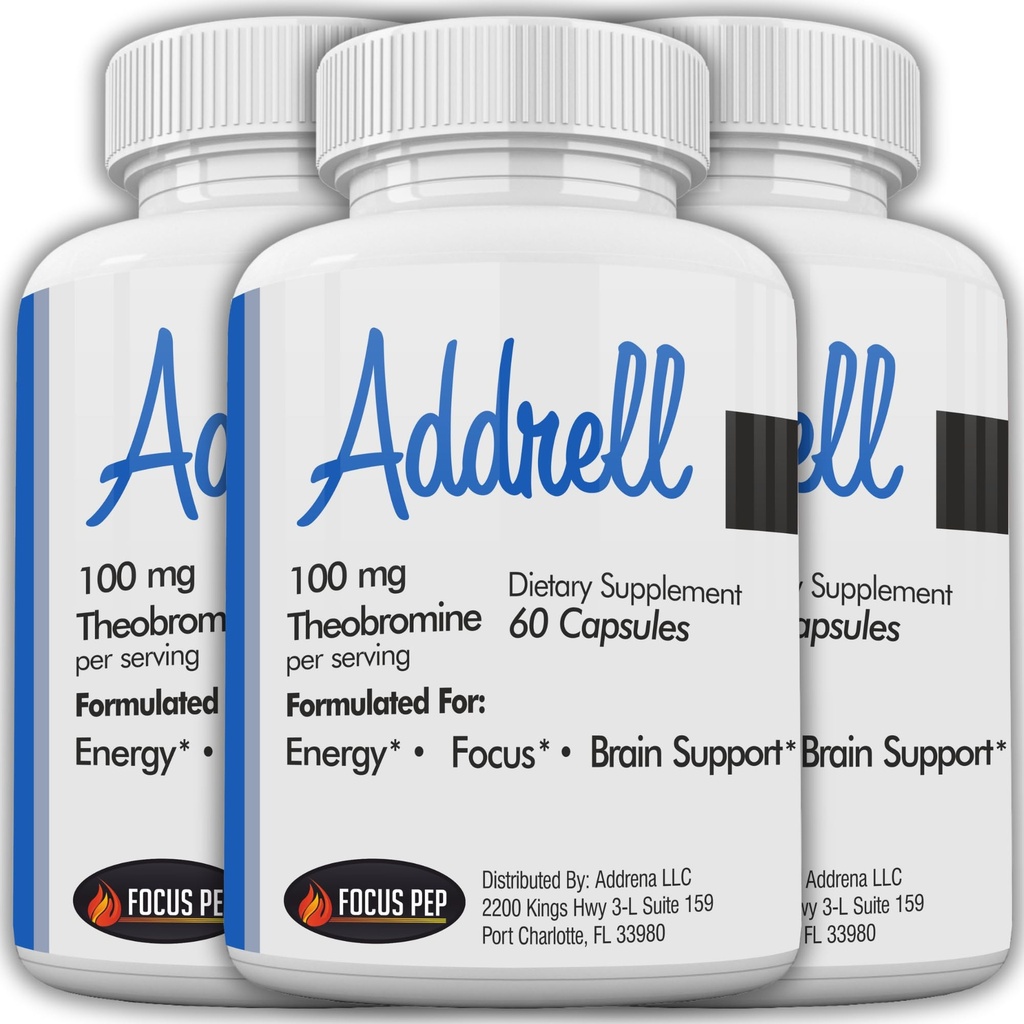 Addrell Energy Stimulant tablete- Študija dodatek Alternativne tablete, Natural Nootropic dopolnila & Kognitivni pospeševalec substitute za povečanje duševne jasnosti za ženske in moške- 180 Kapsule