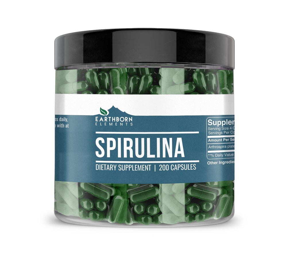 Elementi Zemljinega rodu Spirulina 200 kapsul, čisti in nerazredčeni, brez dodatkov