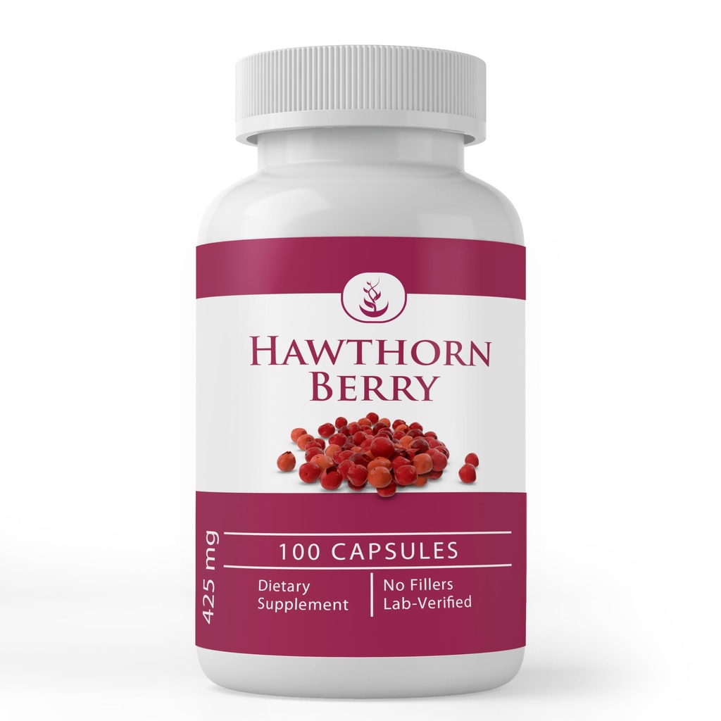 PURE IZVIRNE SESTAVINE Hawthorn Berry, (100 kapsul) vedno čist, brez dodatkov ali polnila, laboratorij preverjen