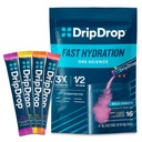DripDrop Hydration Packets - Bold Variety Pack - Eno serviranje Elektroliti v prahu pijača Mix - Watermelon, Berry, Lemon, Orange - Non-GMO, Gluten Free, Vegan - 16 palice