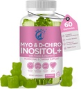Inositol Gumies PCOS z Folat & Vitamin D - Myo & D-Chiro Inositol Mešanica, 40:1 Razmerje, 60 Apple Flavor Gumies
