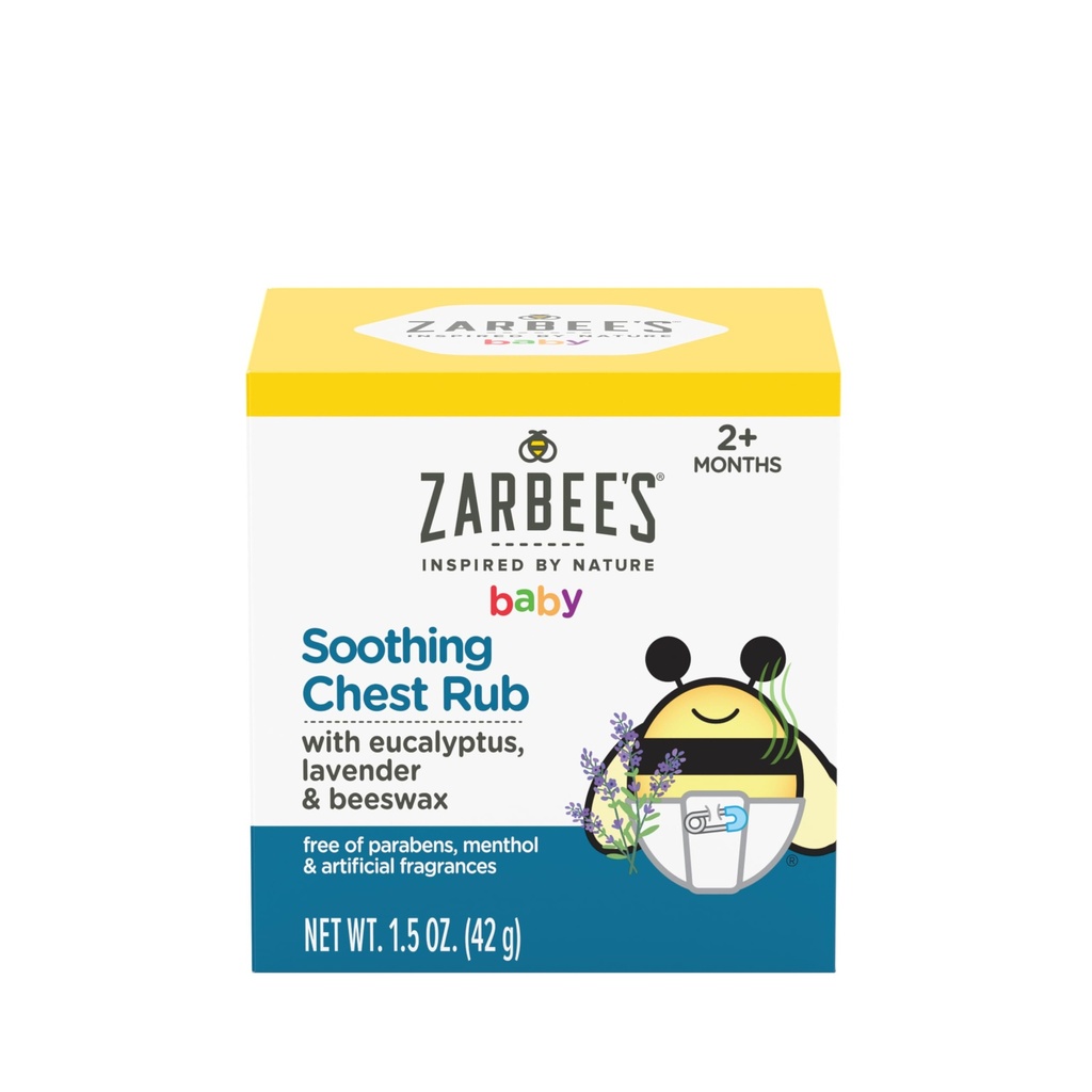 Zarbee's Baby Meothing Chest Rub z Eucalyptus & sivkender, Nafta brez varnosti in učinkovitosti Formula, 1.5 Ounce