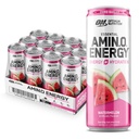 Optimum Nutrition Amino Energy Sparkling Hydration Drink, Elektroliti, Kofein, Aminokisline, BCAA, Sladkor brez sladkorja, Watermelon, 12 Fl Oz, 12 Pack (Packageing May Vary)
