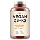 AMANDEAN Vegan Vitamin D3 K2. 5000 iu iz Algae. All-Trans MK-7. 120 Softgels. Rastlina-based & Carrageenan Free. Organsko kokosovo olje mešanica. za Mood, Kosti, Srce, Imunsko zdravje (Packating May Vary)