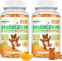 Magnezij Gumies za otroke - Magnezij Glicinat Gumies dodatek z L-teanin, vitamin B6, D3 za odrasle in otroke, Calm Magnezij za spanje, sprostitev, možgani, kosti, Sugar Free Orange 120ct