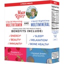 MaryRuth Organics Liquid Morning Multivitamin & Liquid Night Time Multimineral Bundle, Vegan Vitamin C, Vitamin D, B Complex, Magnezij, Energija, Lepota, Podpora za spanje, NO Melatonin, 32 Fl Oz vsak