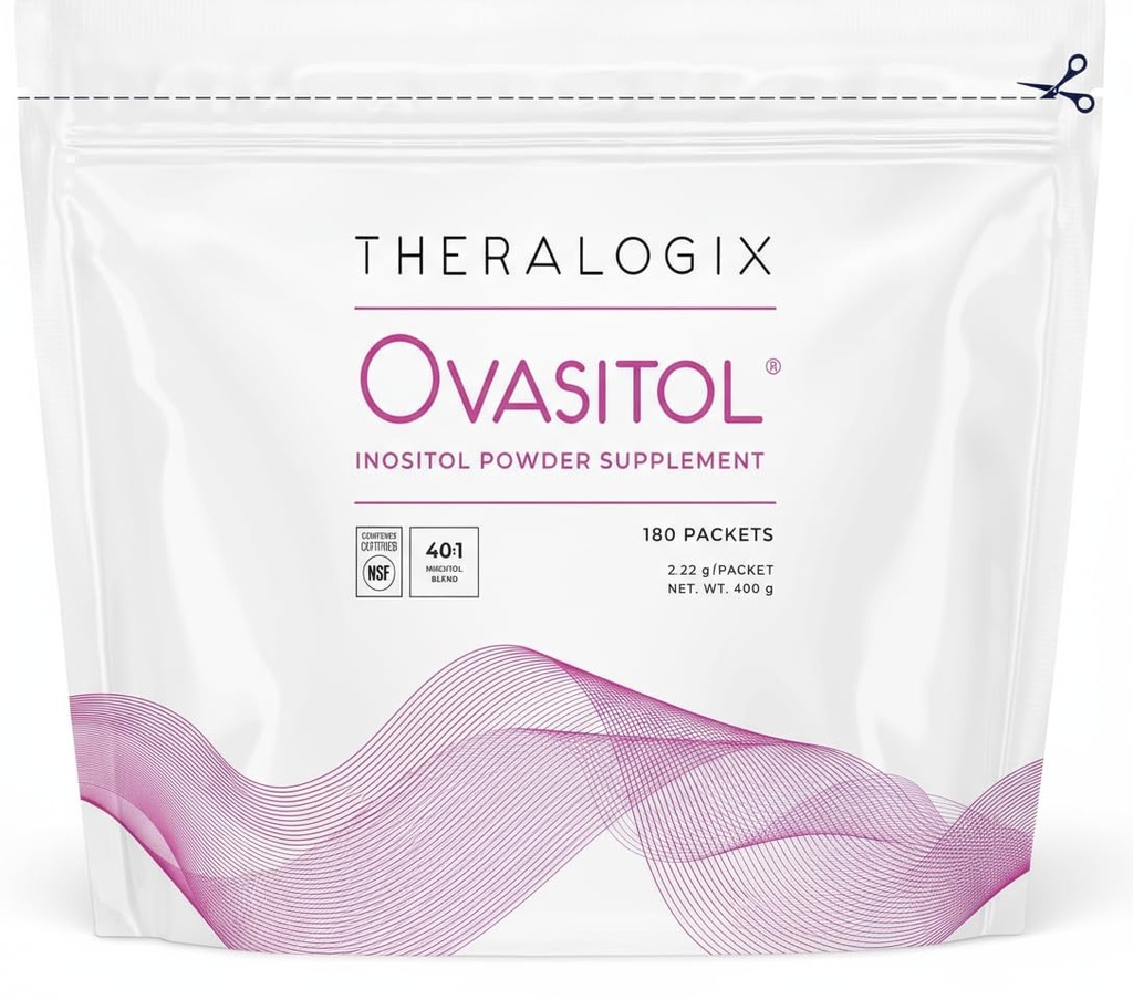 Theralogix Ovasitol Inositol Powder Packets - 90-dnevna dobava - Myo-Inositol & D-Chiro Inositol za Hormonovo ravnovesje in delovanje Ovarian Podpora* - NSF Certified - 180 Packets