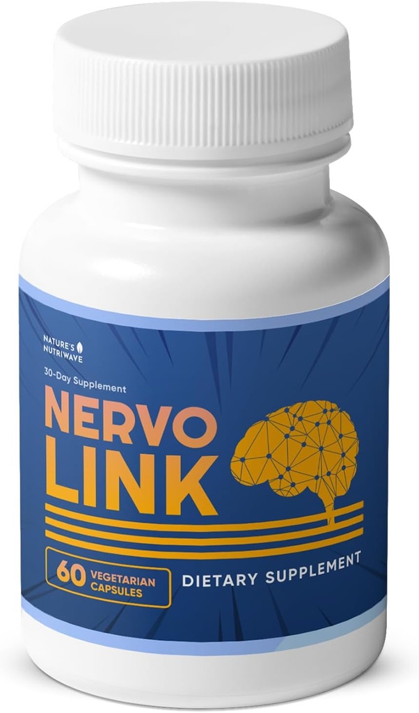 Nervolink - 100% naravni dodatek za živčevje-podpora in energijsko povečanje, z Reishi, Shiitake, in Levje grivaste gobe, Izdelano v ZDA, Non - GSO - 60 Kapsule, 1 mesec dobave