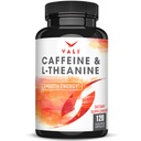 VALI Caffeine 50mg & L Theanine 100mg - Kofeinske tablete & L-Theanine za pametno gladko energijo in fokus dodatek. Nootropic Brain Booster Cognitive Support Stack & Focused Clarity. 120 Veggie kapsul