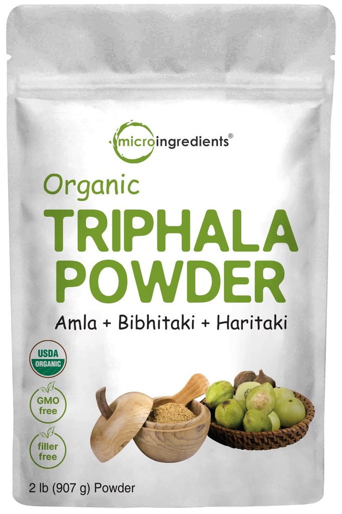 Mikro sestavine Organski trifala prašek, 2 funta (Amla + Haritaki + Bibhitaki) 