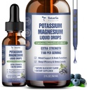 (2 pakiranji) Kalijev Magnezij dodatek tekoče kapljice - 200mg Kalij & 600mg Triple Complex Magnezijev Glicinat Tekoči Citratno olje Visoka absorpcija Potasio Podpora kosti, mišice, noge Cramps