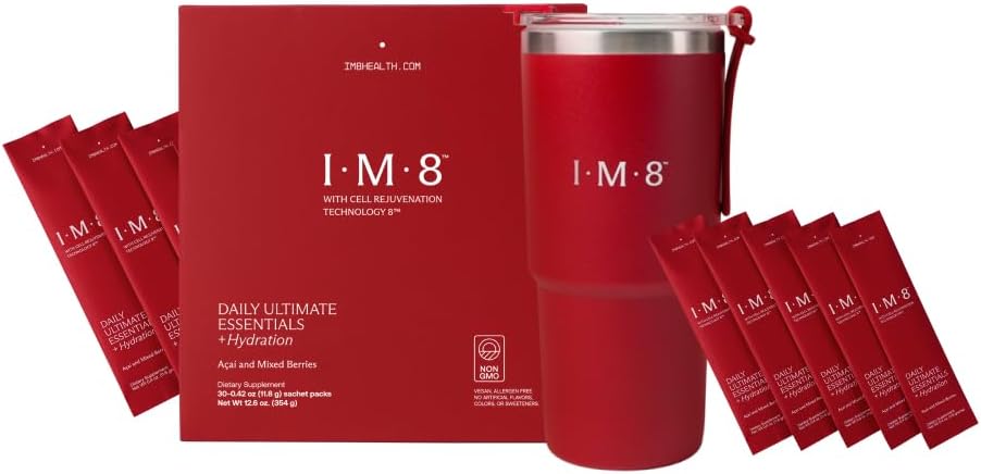 IM8 Beckham Stack Set, Longevity NAD dodatek & Essentials All-in-One Multivitaminski dodatek v prahu, za proti staranju in splošno Wellness (30 Servings, Beckham Stack - Potovalni niz)