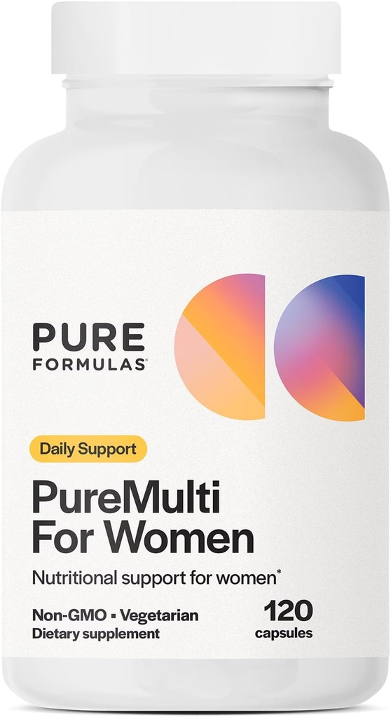 PureFormulas PureMulti za ženske - celovit multivitamin za ženske z esencialnimi hranili in zeliščno podporo Ženske Daily Multivitamini za prehransko podporo Non-GMO - 120 kapsul