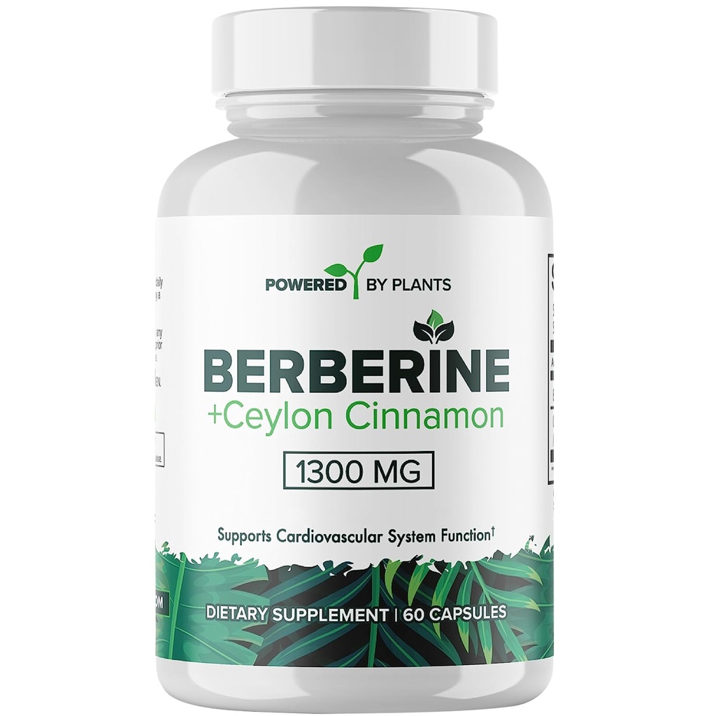 Pure Berberine Supplement - 1300mg Berberine s cimetom Ceylon za podporo za presnovo in imunski sistem - 60 Serving