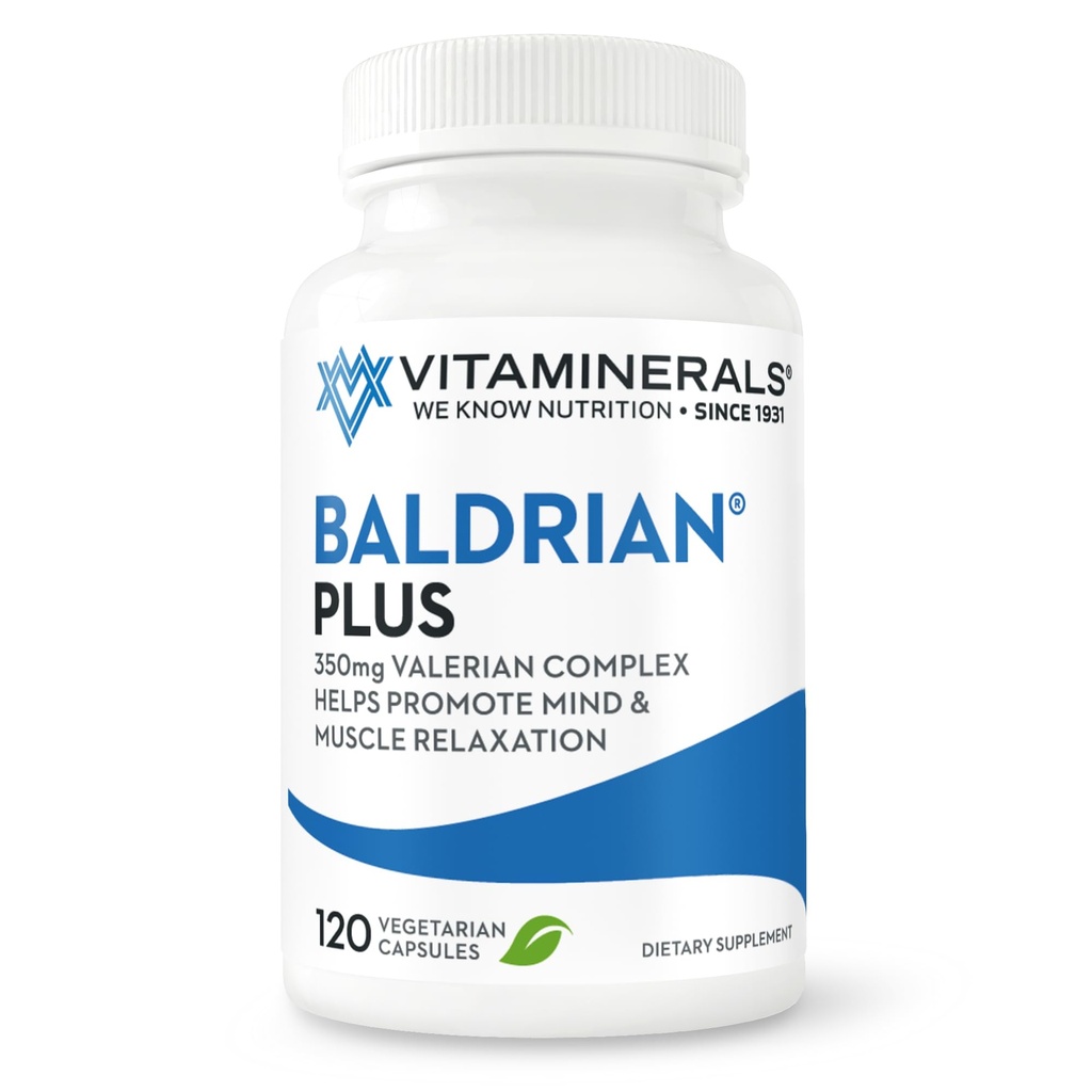 Vitaminerals 33+ Baldrian® Plus Naravna podpora za sprostitev Standardizirani Valerian Extract (120)