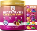 Keppi elektroliti v prahu – pasijonka aroma – brez dodatka za hidracijo sladkorja s kalijem, magnezijem, natrij – 50 servingov – Keto, Vegan, Fasting-prijateljski, Zero Calorie Electrolyte Drink